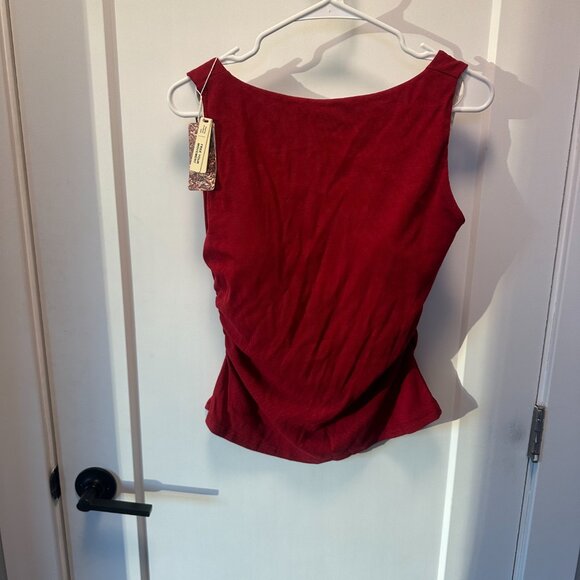 NWT Open-Back Brami Tank - Retro Red Large Low Back Built in Bra - Picture 2 of 6